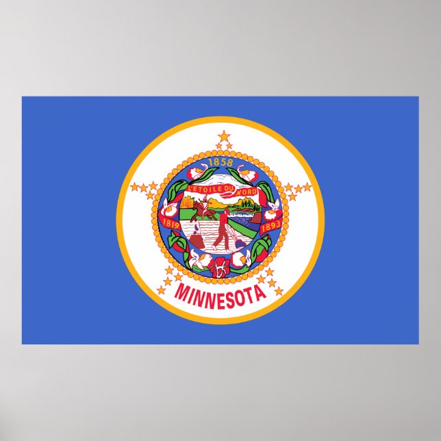 Affiche Drapeau de l'État du Minnesota (Devant)