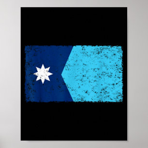 Affiche Drapeau de l'état du Minnesota rétro vintage homme