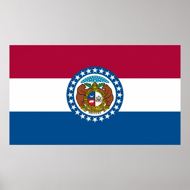 Affiche Drapeau de l'État du Missouri (Devant)