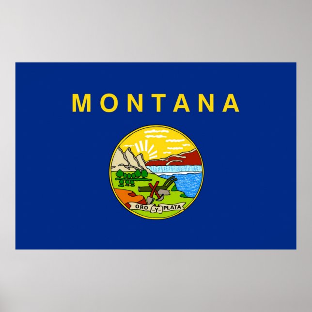 Affiche Drapeau de l'État du Montana (Devant)