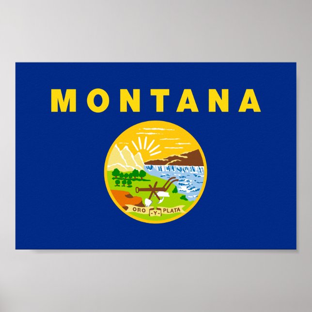Affiche Drapeau de l'État du Montana (Devant)