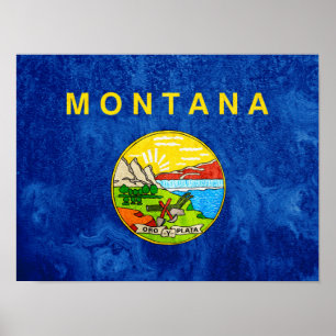 Affiche Drapeau de l'État du Montana
