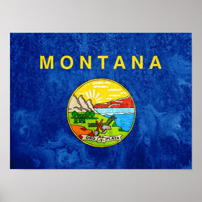 Affiche Drapeau de l'État du Montana (Devant)