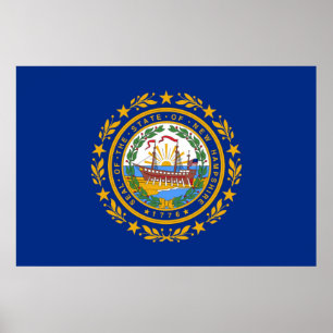 Affiche drapeau de l'État du New Hampshire