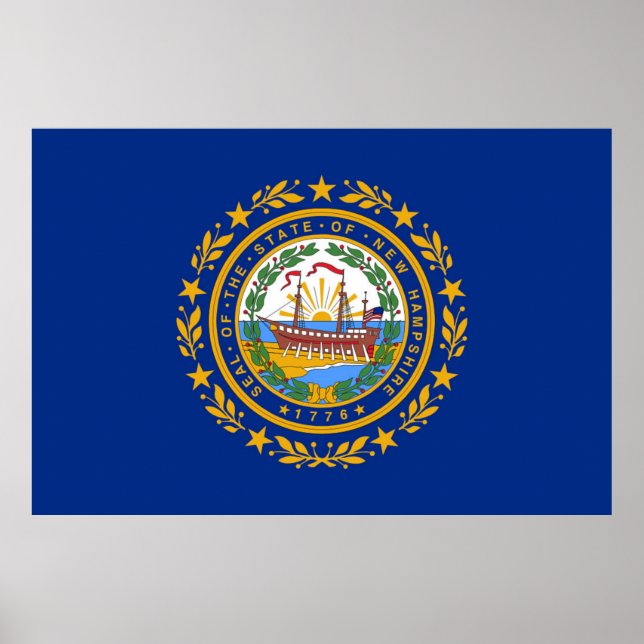 Affiche drapeau de l'État du New Hampshire (Devant)