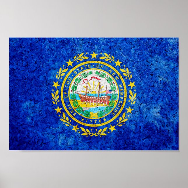 Affiche Drapeau de l'État du New Hampshire (Devant)