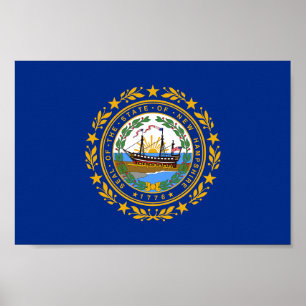 Affiche Drapeau de l'État du New Hampshire