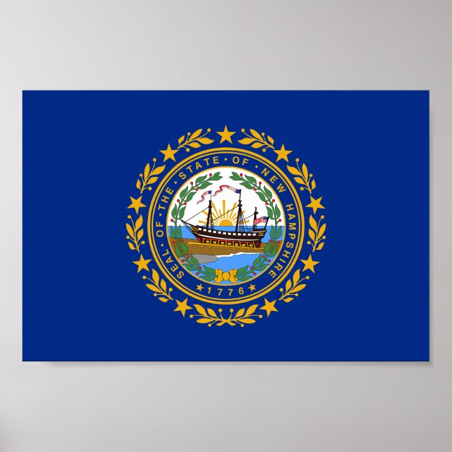 Affiche Drapeau de l'État du New Hampshire (Devant)