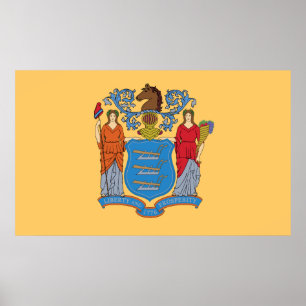 Affiche drapeau de l'État du New Jersey