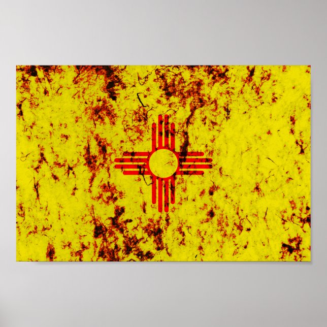 Affiche Drapeau de l'État du Nouveau-Mexique (Devant)