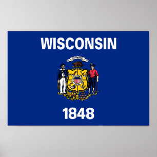 Affiche Drapeau de l'État du Wisconsin