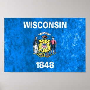 Affiche Drapeau de l'État du Wisconsin
