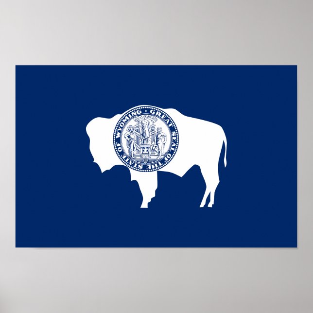 Affiche Drapeau de l'État du Wyoming (Devant)