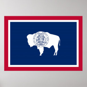 Affiche drapeau de l'État du Wyoming