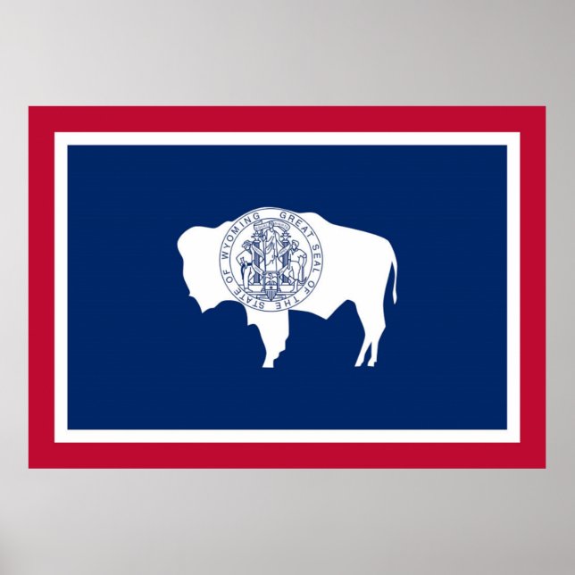 Affiche drapeau de l'État du Wyoming (Devant)