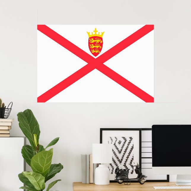 Affiche Drapeau de l'île de Jersey (Bureau à domicile)