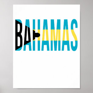 Affiche Drapeau de l'île de vacances des Bahamas