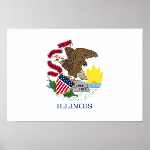 Affiche Drapeau de l'Illinois