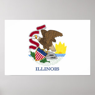 Affiche Drapeau de l'Illinois