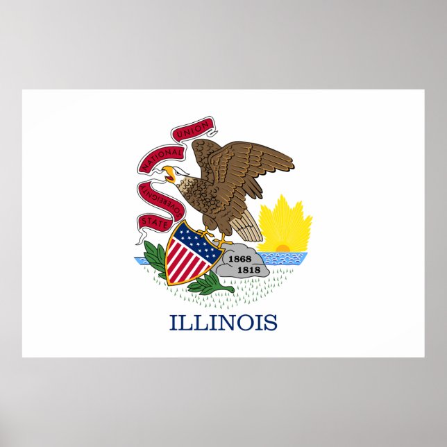 Affiche Drapeau de l'Illinois (Devant)