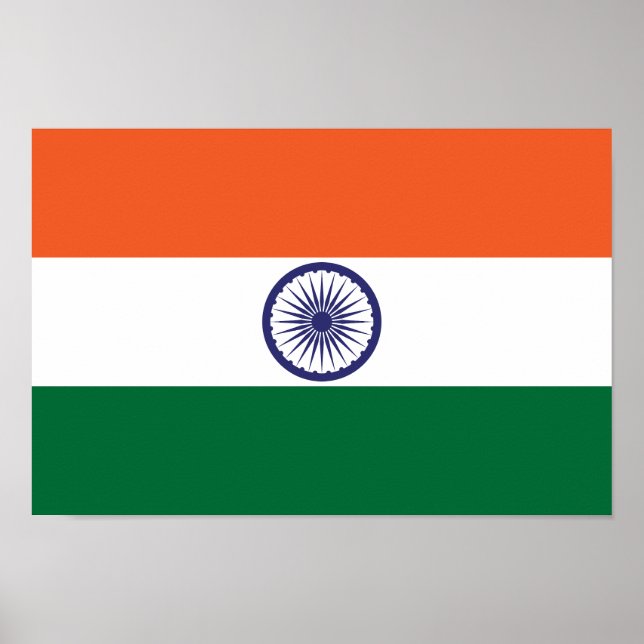 Affiche Drapeau de l'Inde (Devant)