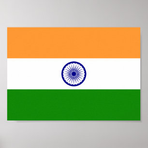 Affiche Drapeau de l'Inde