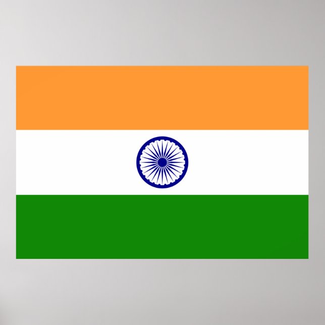 Affiche Drapeau de l'Inde (Devant)