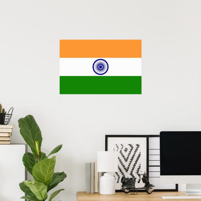 Affiche Drapeau de l'Inde (Bureau à domicile)