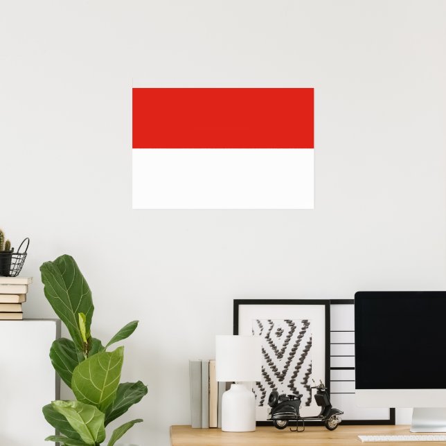 Affiche Drapeau de l'Indonésie (Bureau à domicile)