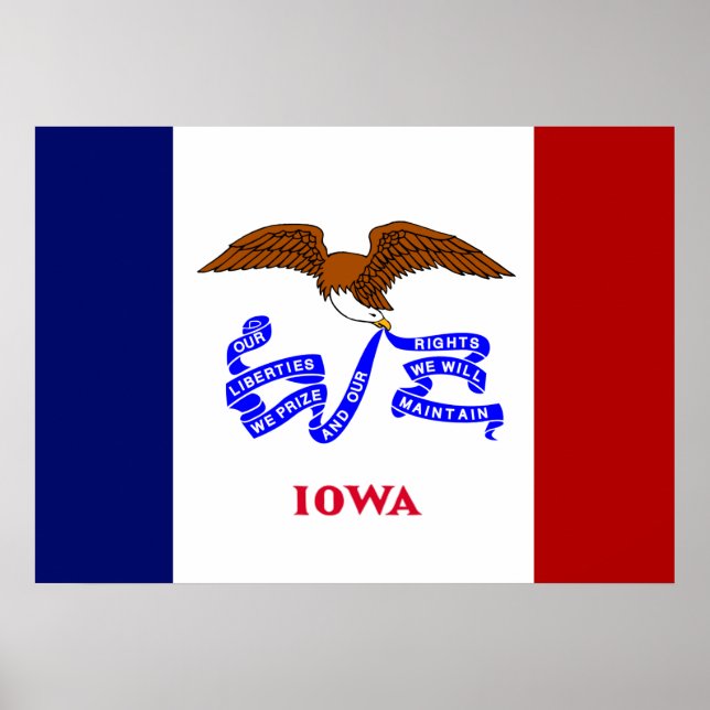 Affiche Drapeau de l'Iowa (Devant)