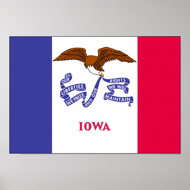 Affiche Drapeau de l'Iowa (Devant)