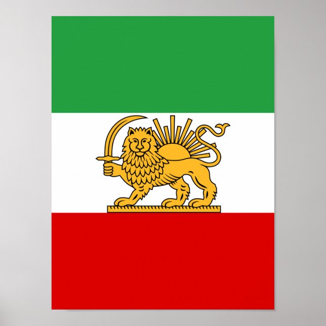Affiche Drapeau de l'Iran (1964–1980) (Devant)