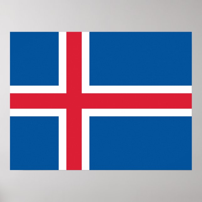 Affiche Drapeau de l'Islande (Devant)