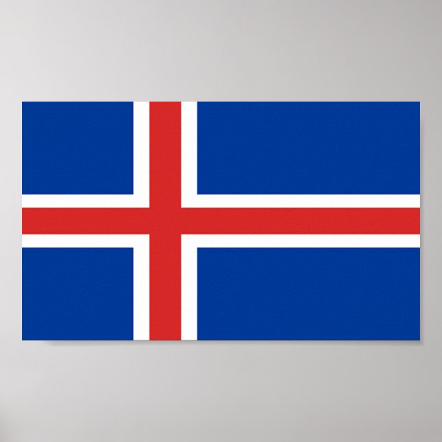 Affiche Drapeau de l'Islande (Devant)