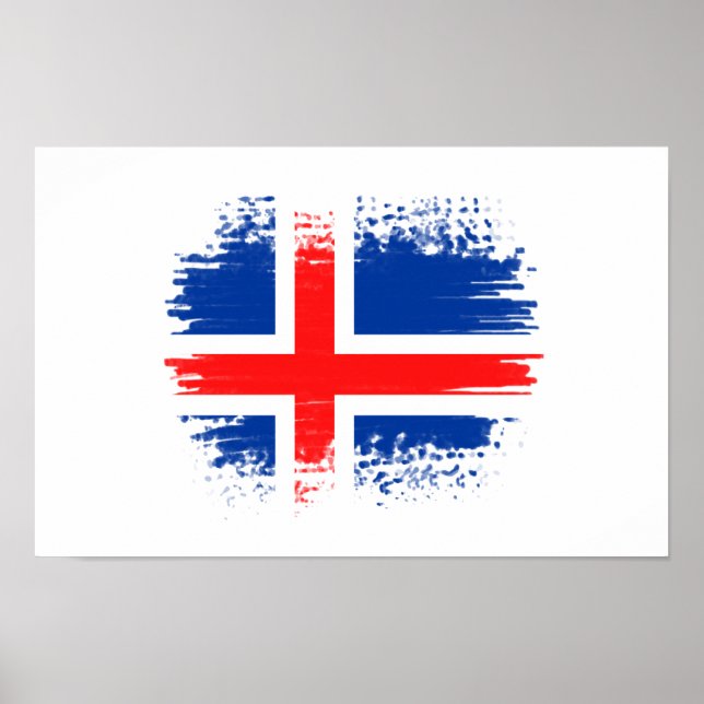 Affiche Drapeau de l'Islande (Devant)