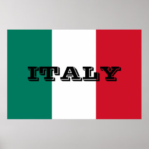 Affiche Drapeau de l'Italie Italie IL italienne Tricolore