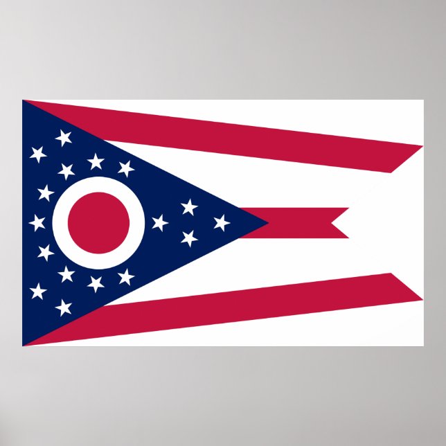 Affiche Drapeau de l'Ohio (Devant)