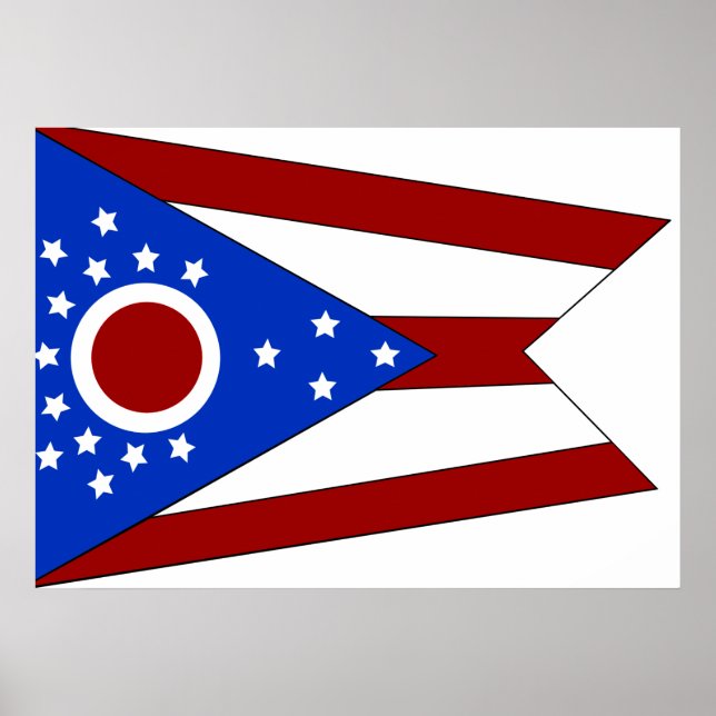 Affiche Drapeau de l'Ohio (Devant)