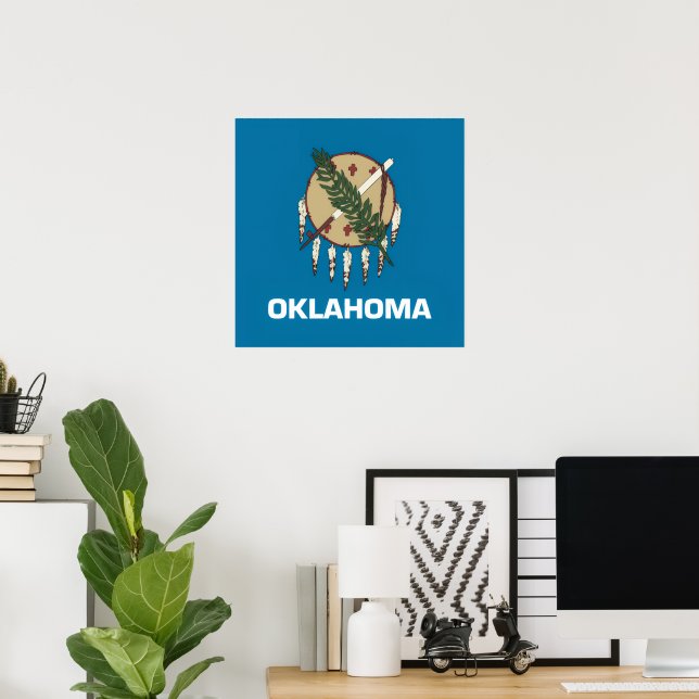 Affiche drapeau de l'Oklahoma (Bureau à domicile)