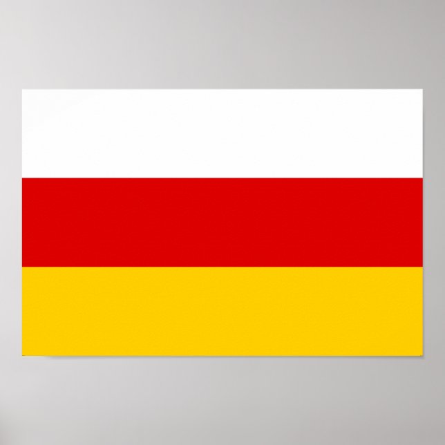 Affiche Drapeau de l'Ossétie du Sud (Devant)