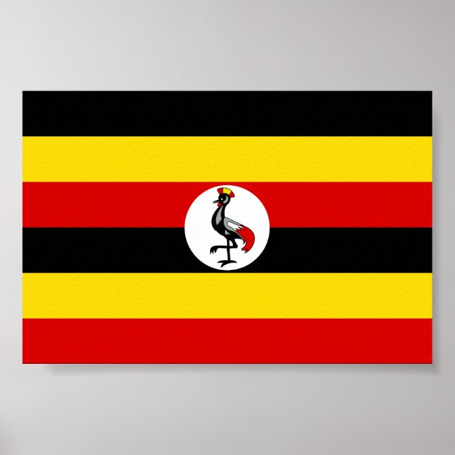 Affiche Drapeau de l'Ouganda (Devant)
