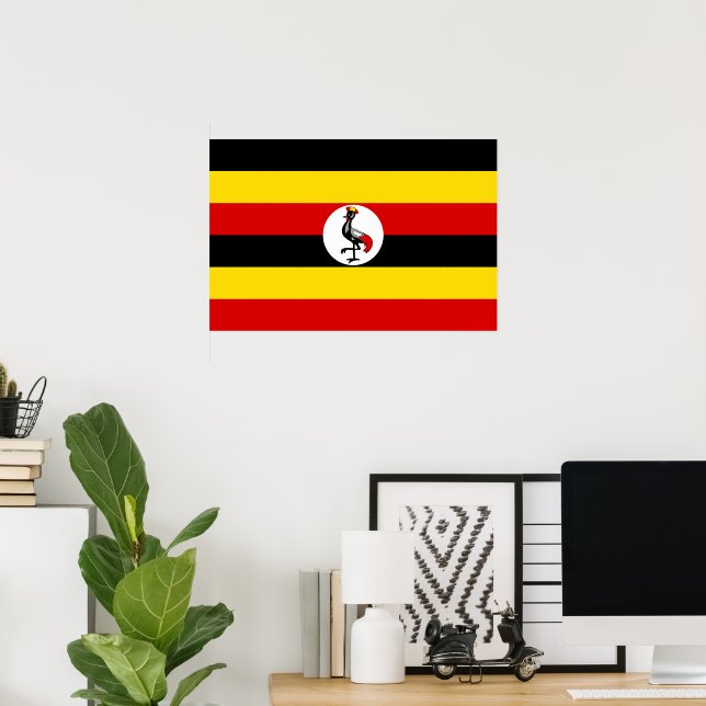 Affiche Drapeau de l'Ouganda (Bureau à domicile)