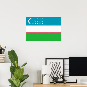 Affiche Drapeau de l'Ouzbékistan
