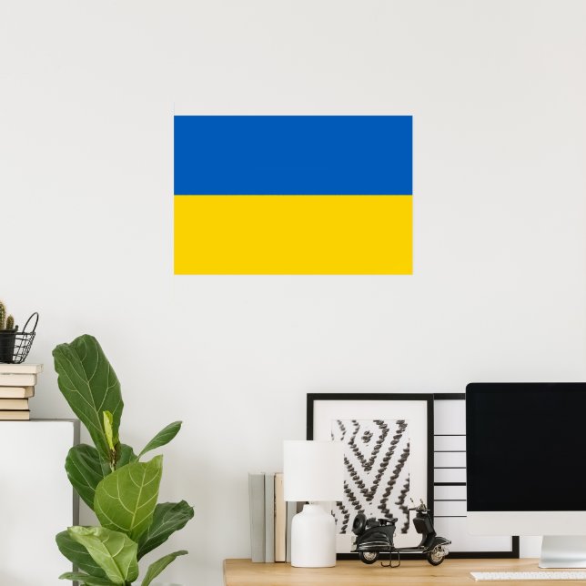 Affiche Drapeau de l'Ukraine (Bureau à domicile)