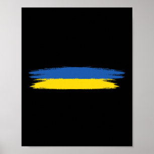 Affiche Drapeau De L'Ukraine Avec Des Couleurs Bleu Et Jau