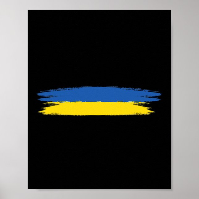 Affiche Drapeau De L'Ukraine Avec Des Couleurs Bleu Et Jau (Devant)