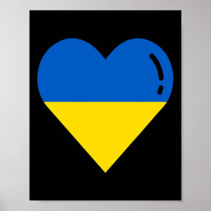 Affiche Drapeau de l'Ukraine Cœur Racines Vacances Ukraini