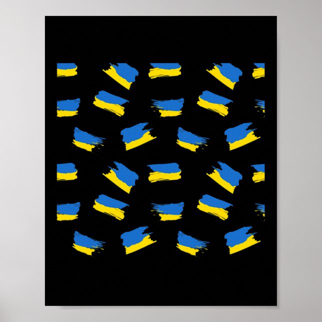 Affiche Drapeau de l'Ukraine - Drapeau ukrainien - Ukraine (Devant)