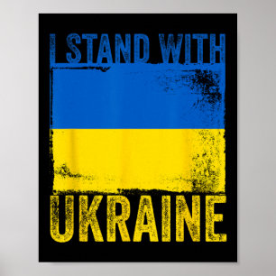 Affiche Drapeau de l'Ukraine en détresse Je suis avec l'Uk