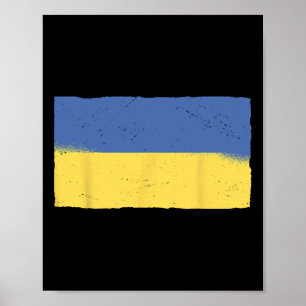 Affiche Drapeau de l'Ukraine Grunge Drapeau ukrainien Patr